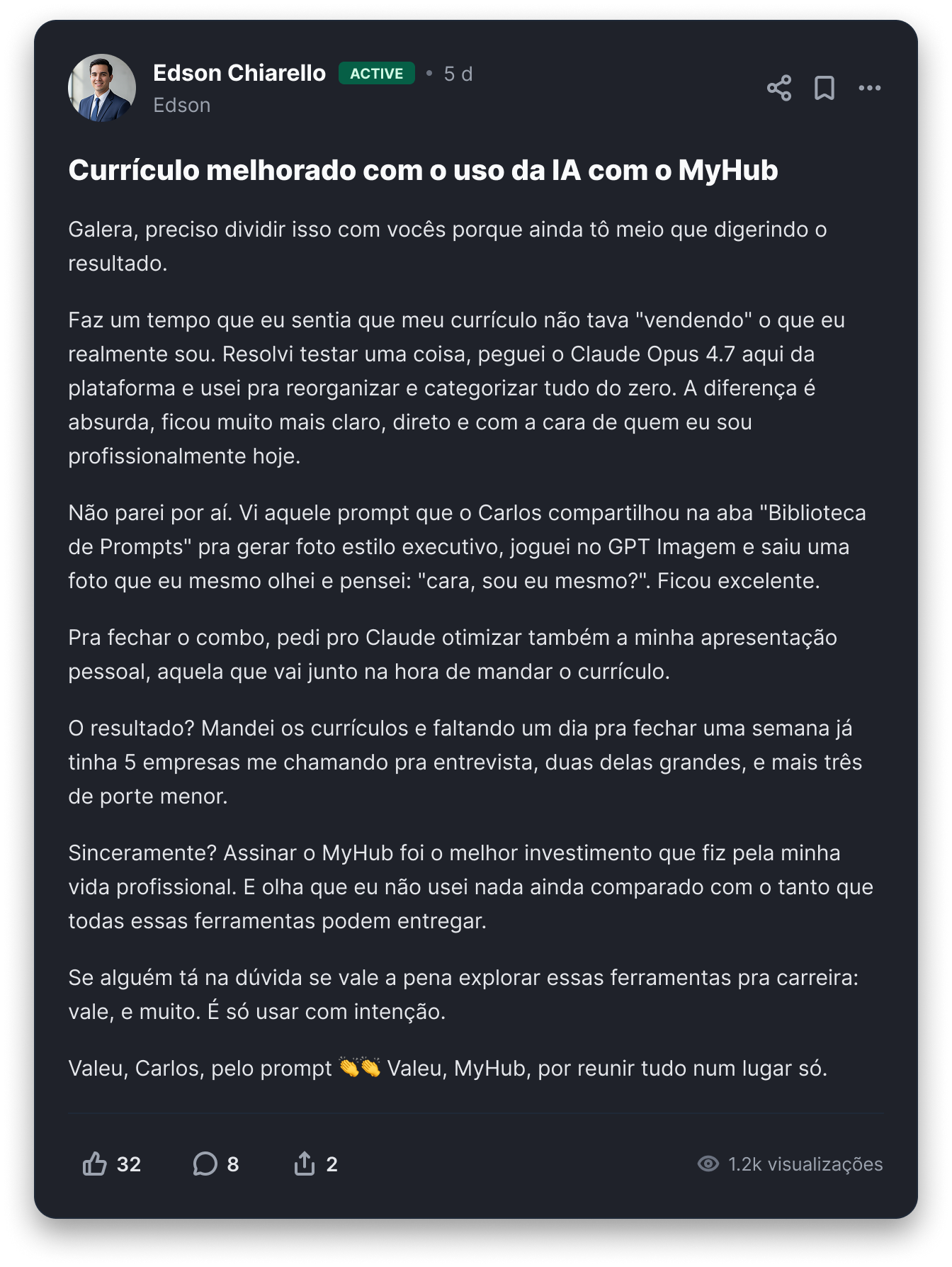 Comentário do assinante Edson