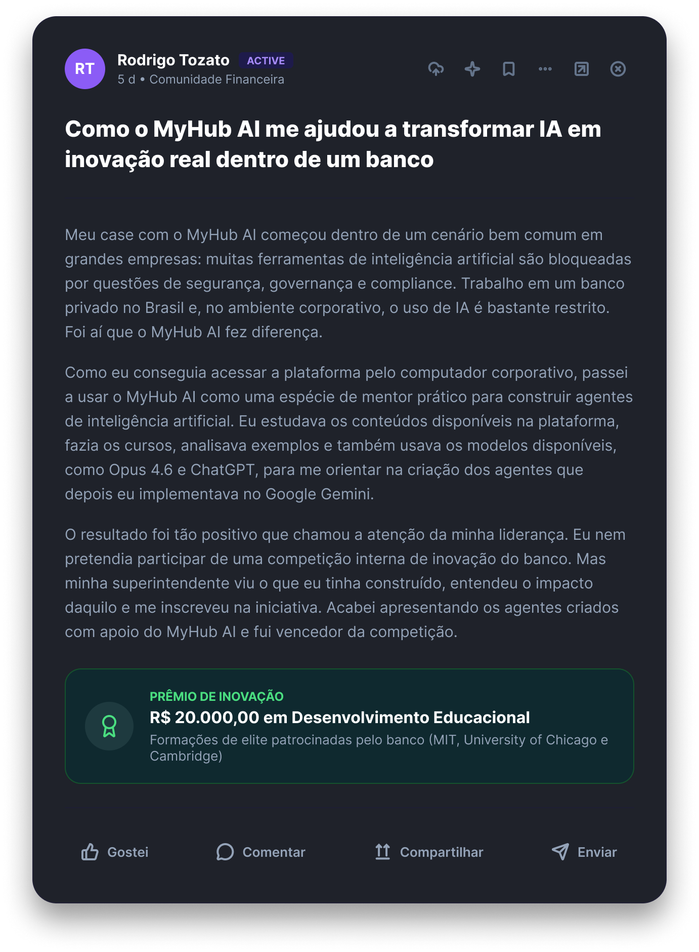 Comentário do assinante Edson
